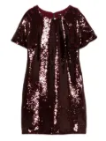 Maje sequin-embellished short-sleeve dress - Red