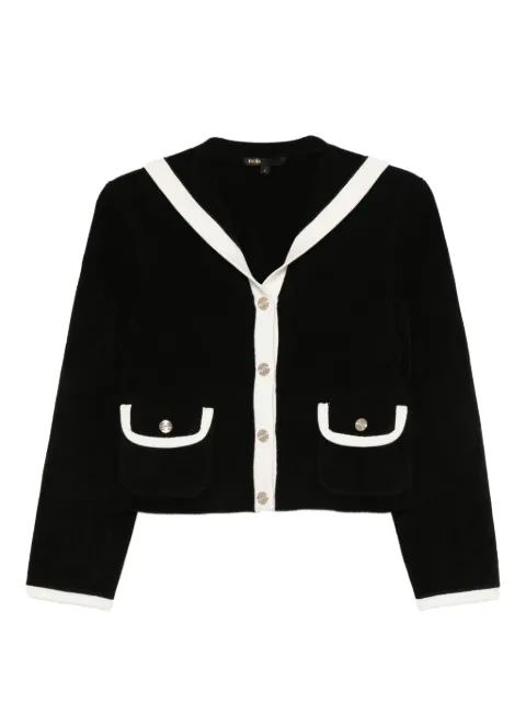Maje contrast-trimmed pocket cardigan