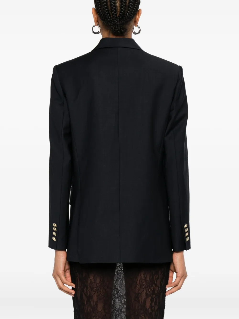 Maje Blazer met dubbele rij knopen en gouden knopen Blauw