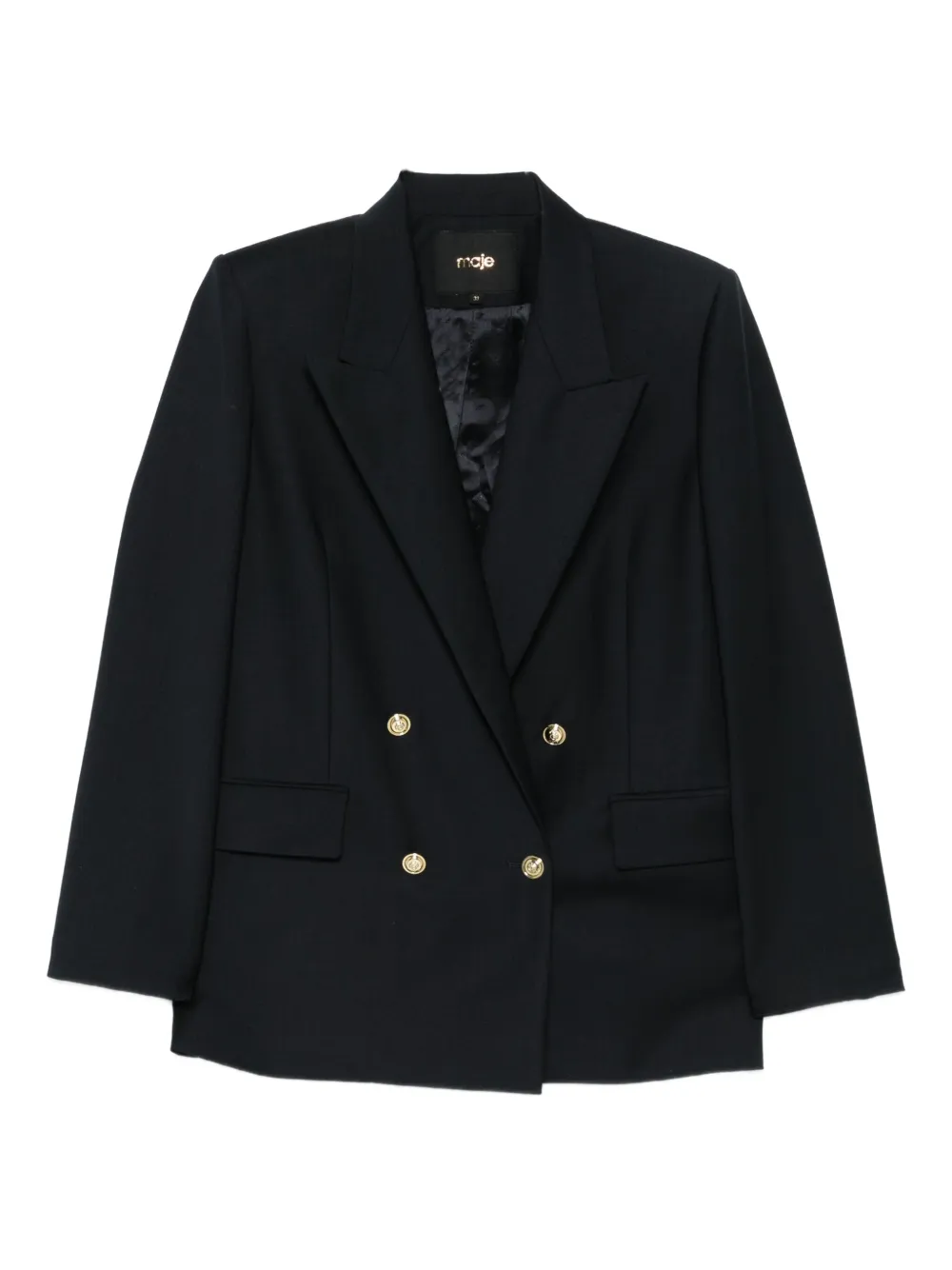 Maje Blazer met dubbele rij knopen en gouden knopen Blauw