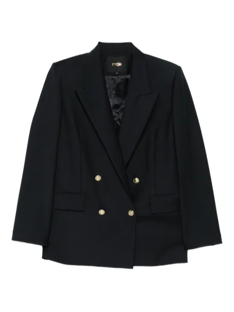 Maje double-breasted gold-button blazer