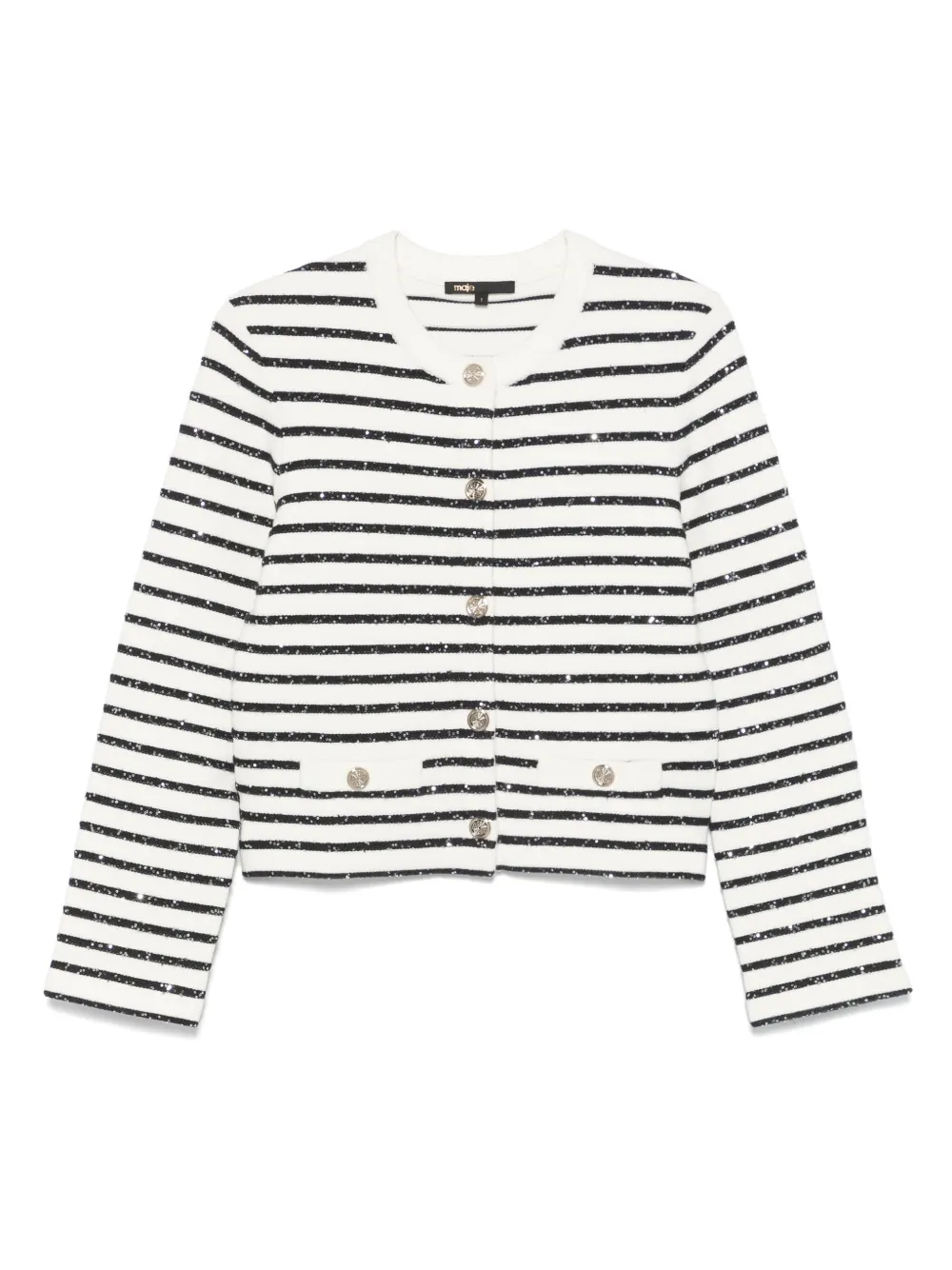Maje cardigan à rayures | blanc | Image 1