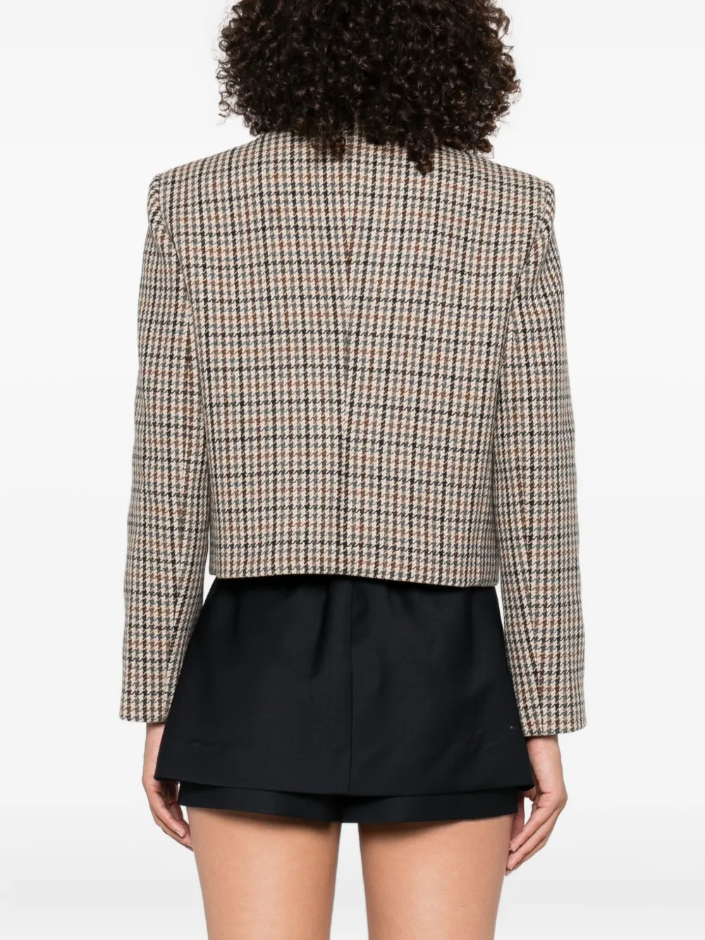 Maje Jack met knoopsluiting en pied-de-poule print Beige