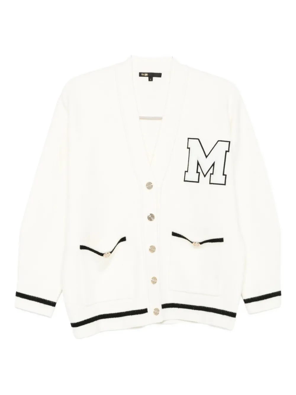 Maje Cardigan con decorazione - Bianco
