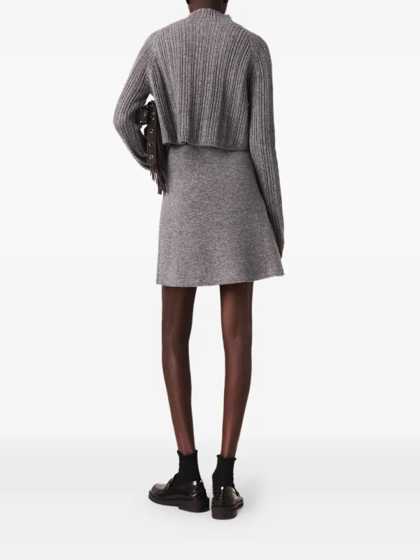 chinese dress ladies Saodimallsu Womens Oversized Sweater Dress Fall V Neck Long Sleeve Ribbed  Knit Casual Loose Tunic Mini Dresses Blue at Amazon Women's Clothing store main image 1