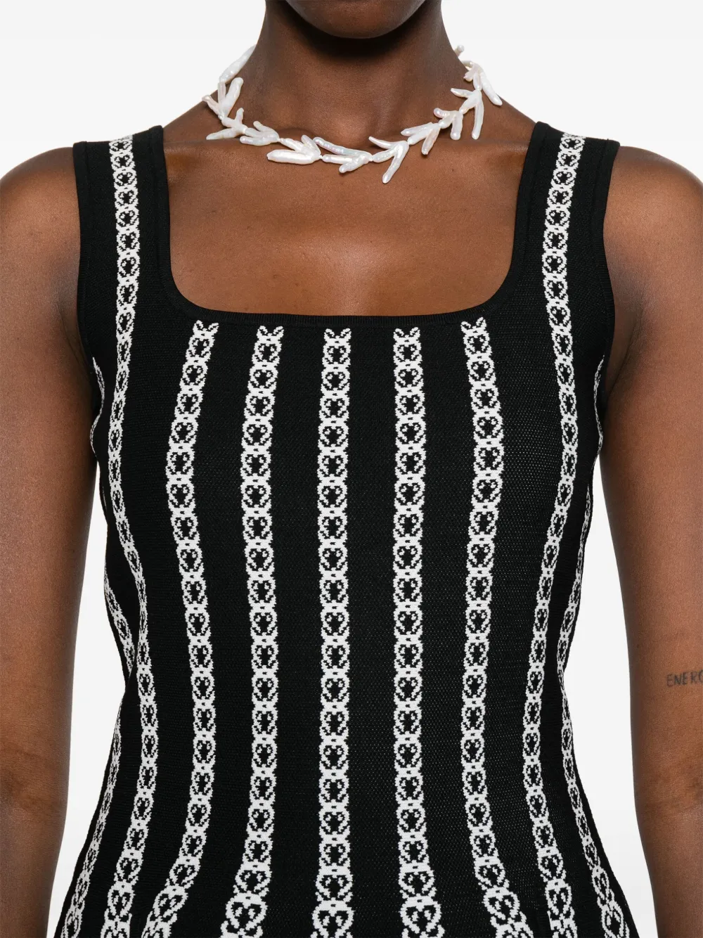 Maje Mini-jurk met jacquard Zwart