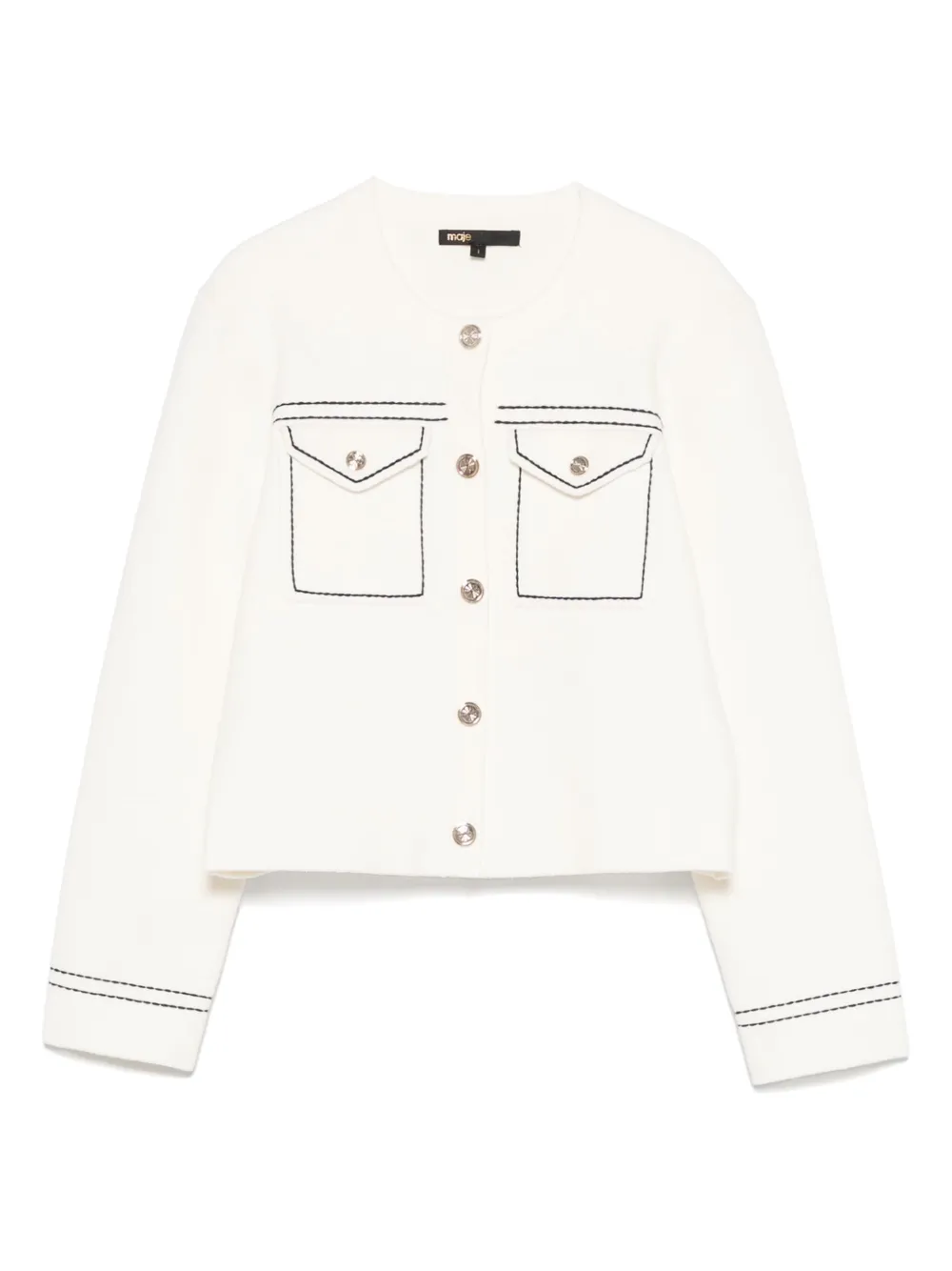 contrast-stitch cardigan