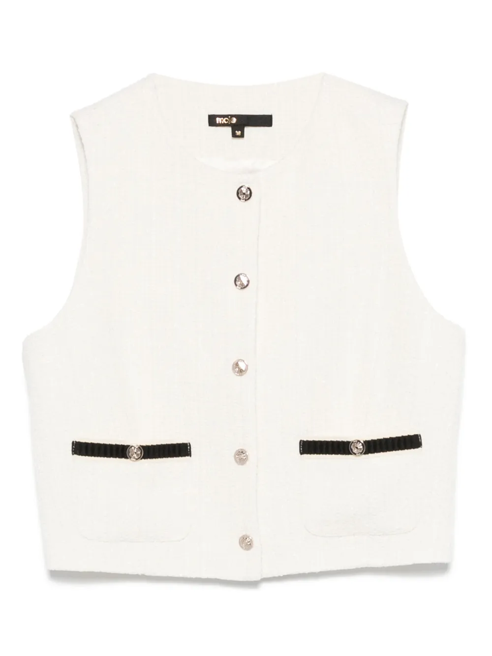 Maje sleeveless tweed jacket | Neutrals | Image 1