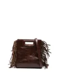 Maje patent-leather fringe mini bag - Brown