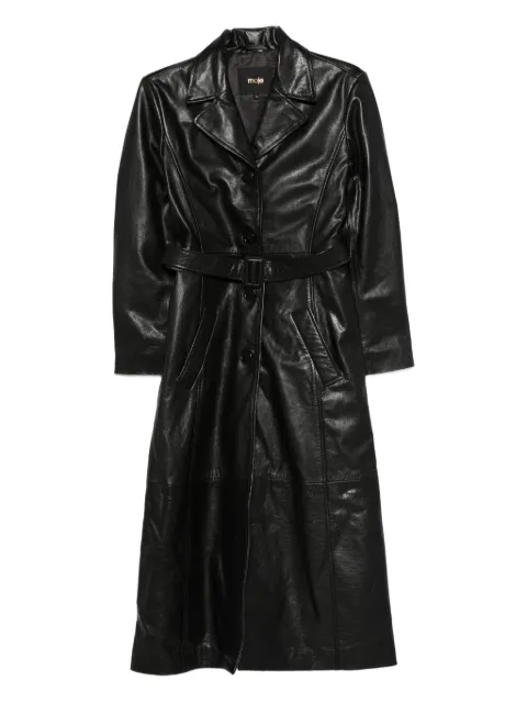 Maje belted leather coat