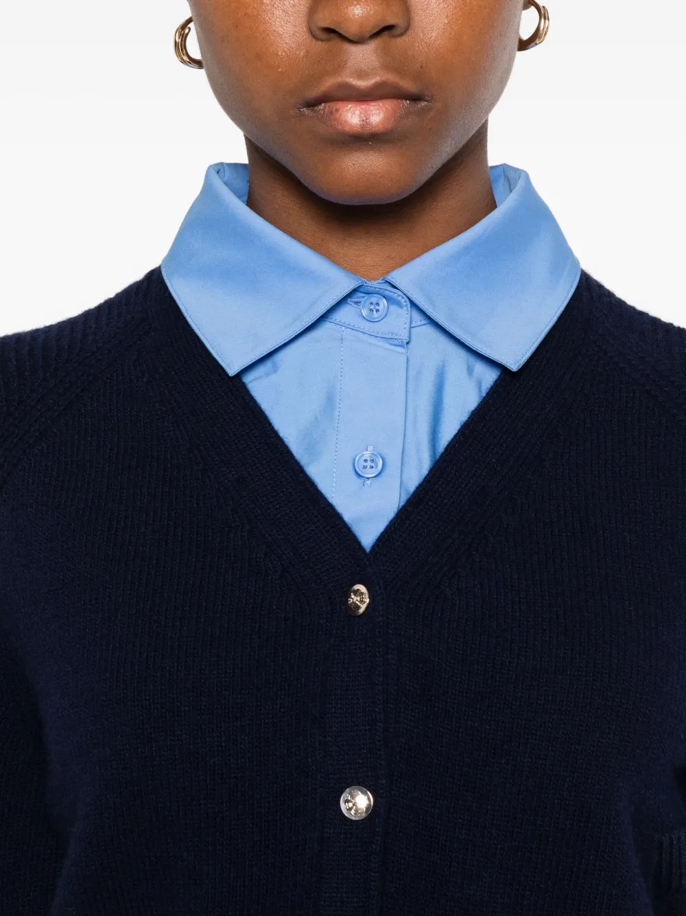 Maje Button-up vest met opgestikte zakken Blauw