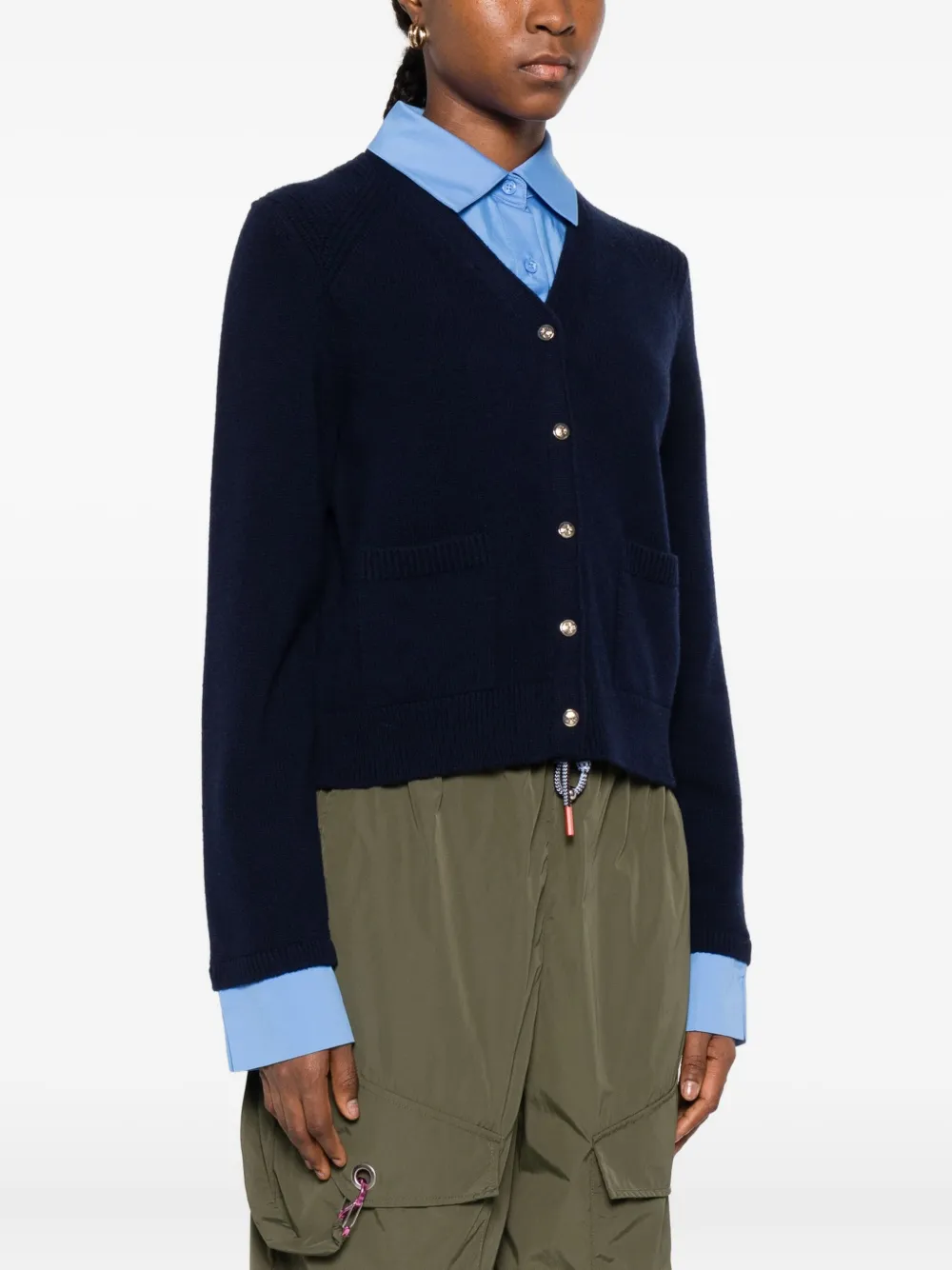 Maje Button-up vest met opgestikte zakken Blauw