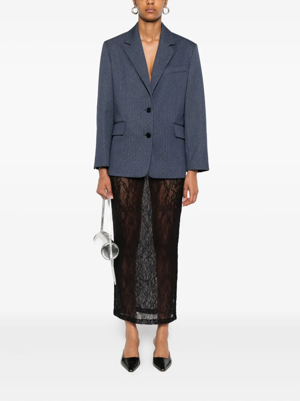 Maje Blazer met enkele rij knopen Blauw