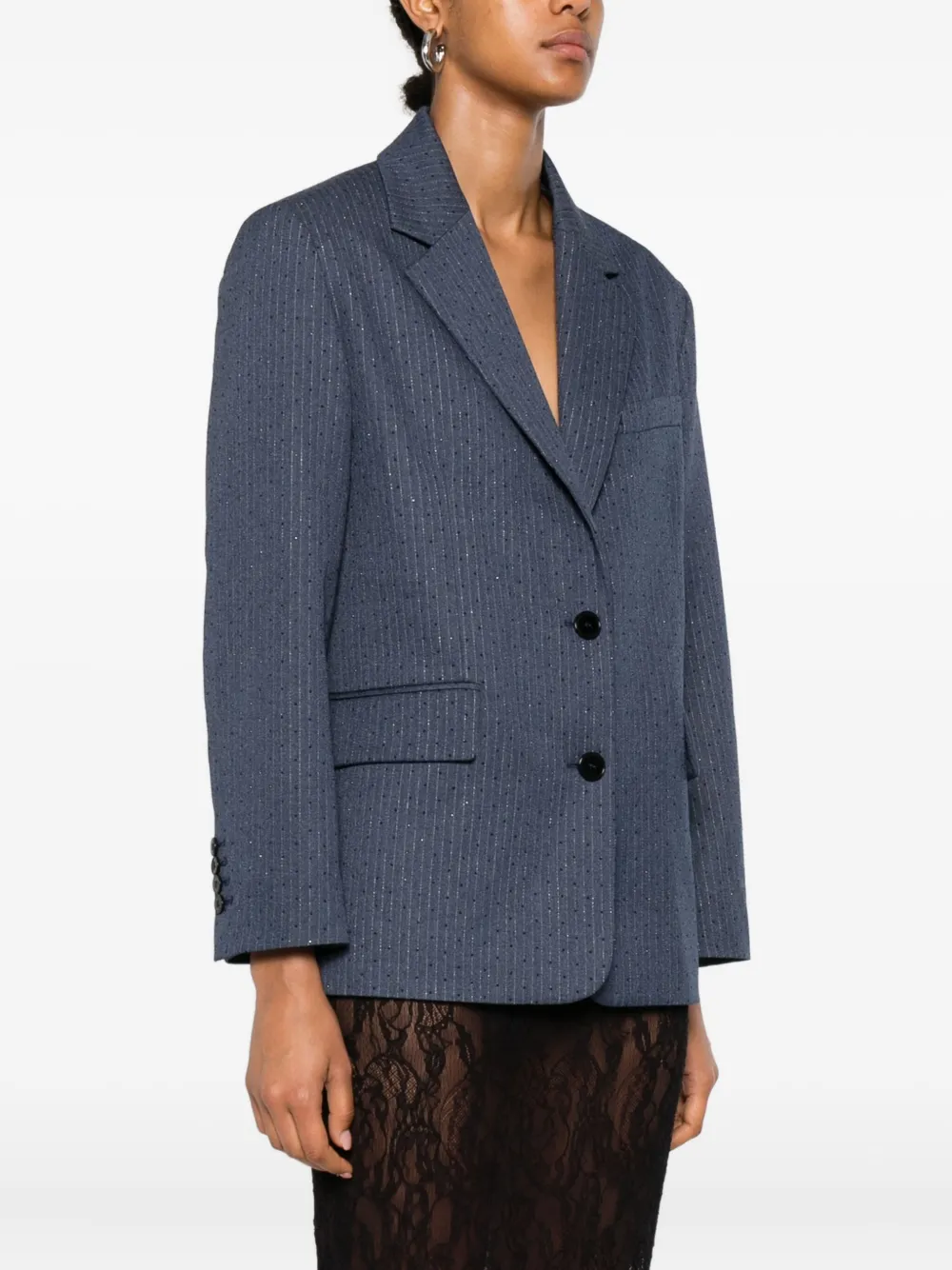 Maje Blazer met enkele rij knopen Blauw