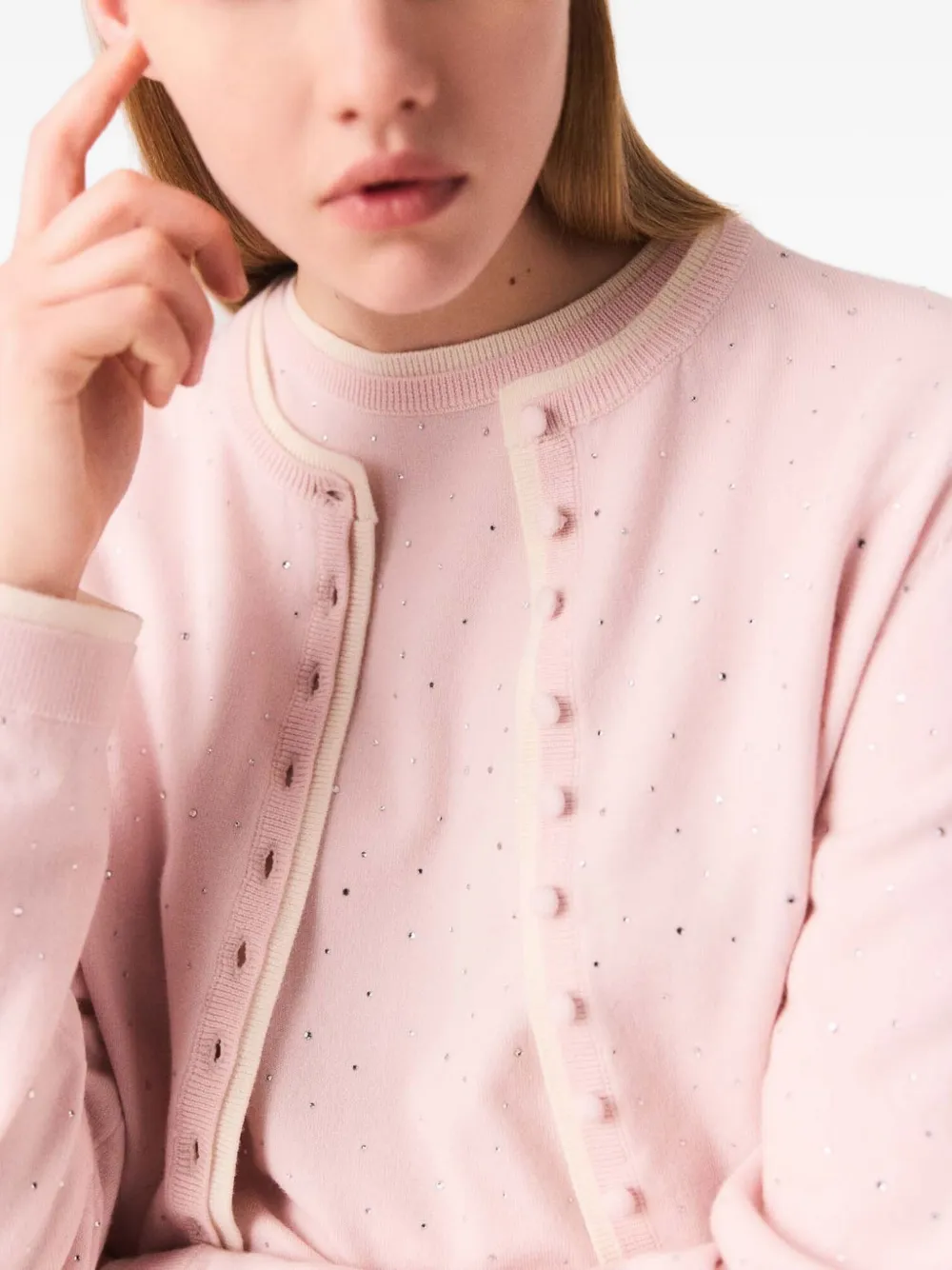 Maje Button-down vest Roze