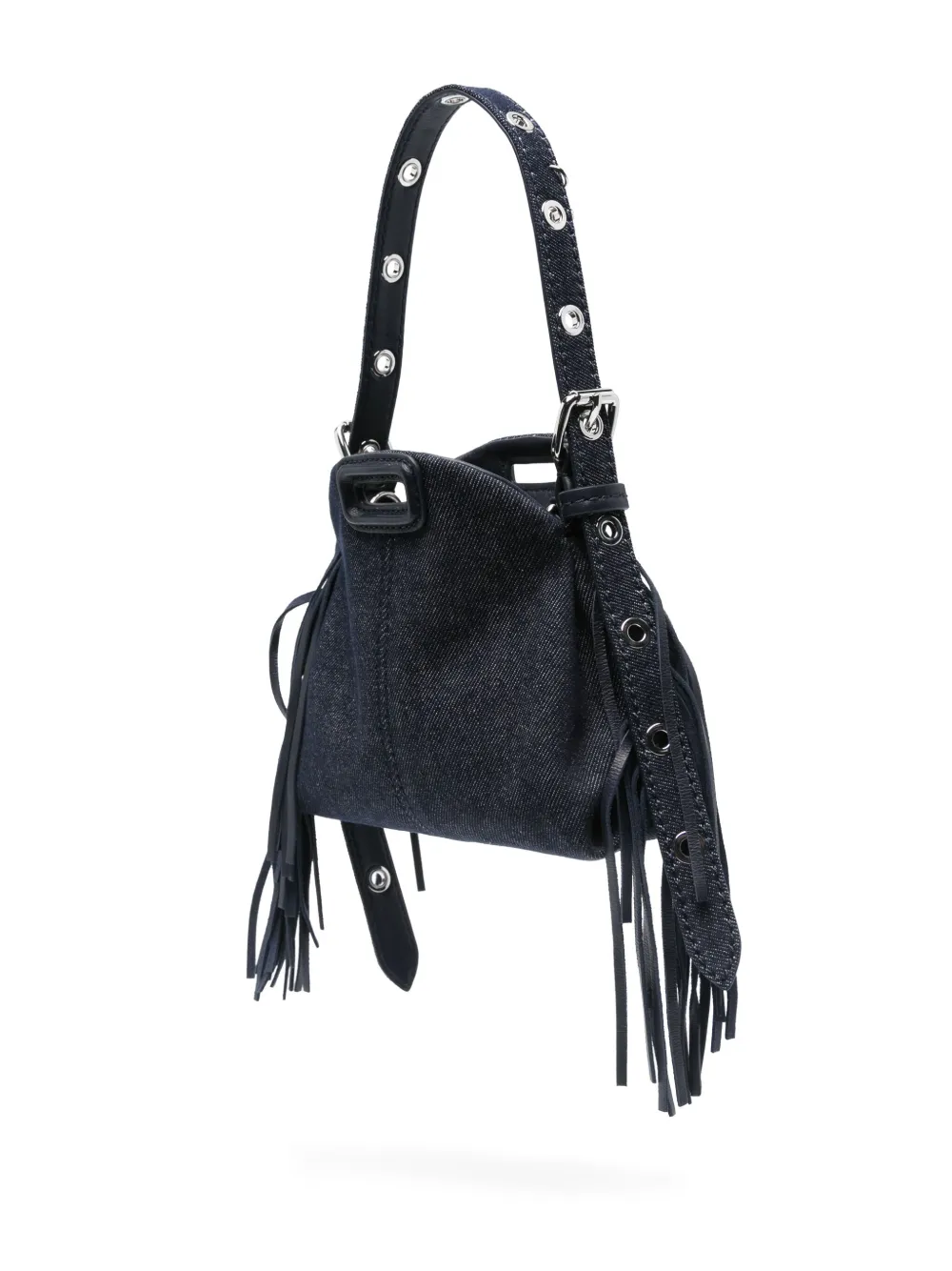 Maje Miss M denim mini-tas Blauw