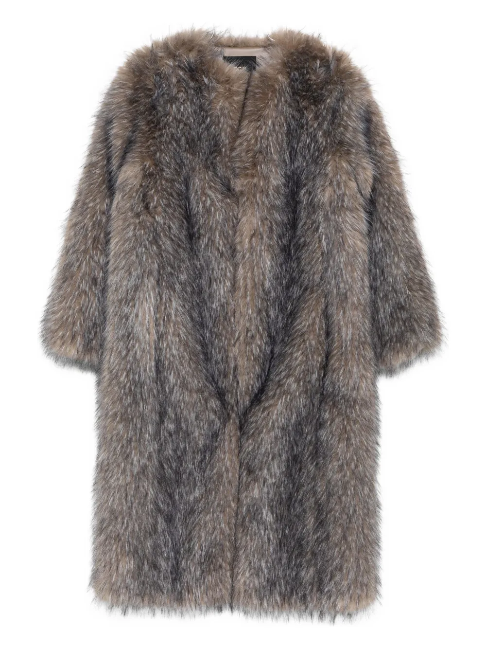 Maje long-sleeved faux-fur coat - Grigio
