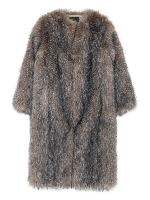 Maje manteau en fourrure artificielle à manches longues