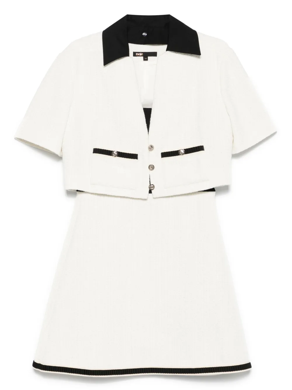 Maje set de chamarra y vestido de tweed | blanco | Image 1
