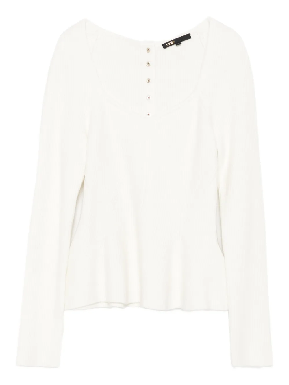 Maje ribbed square-neck top | White | Image 1
