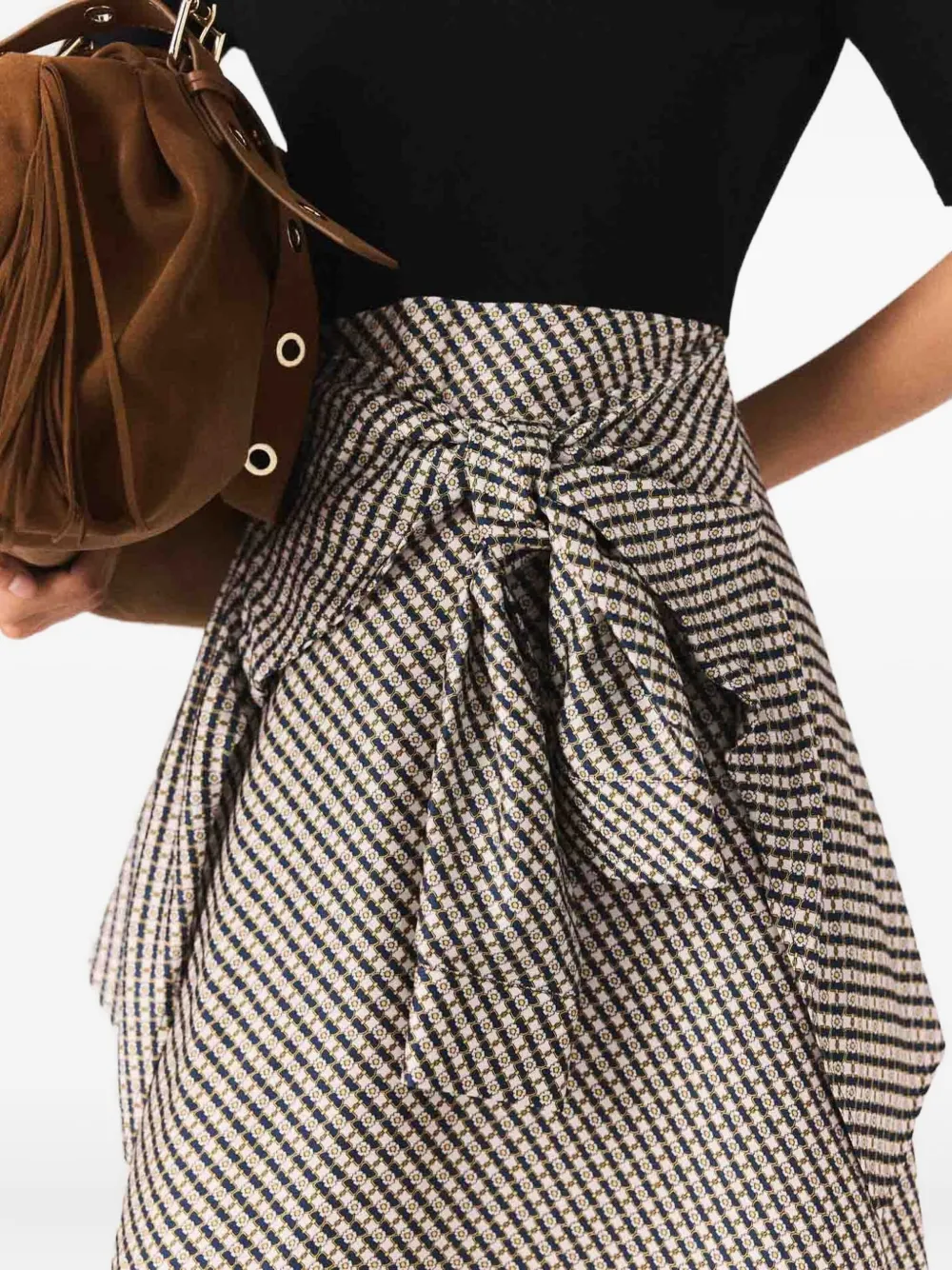 Maje Tweekleurige jurk Zwart