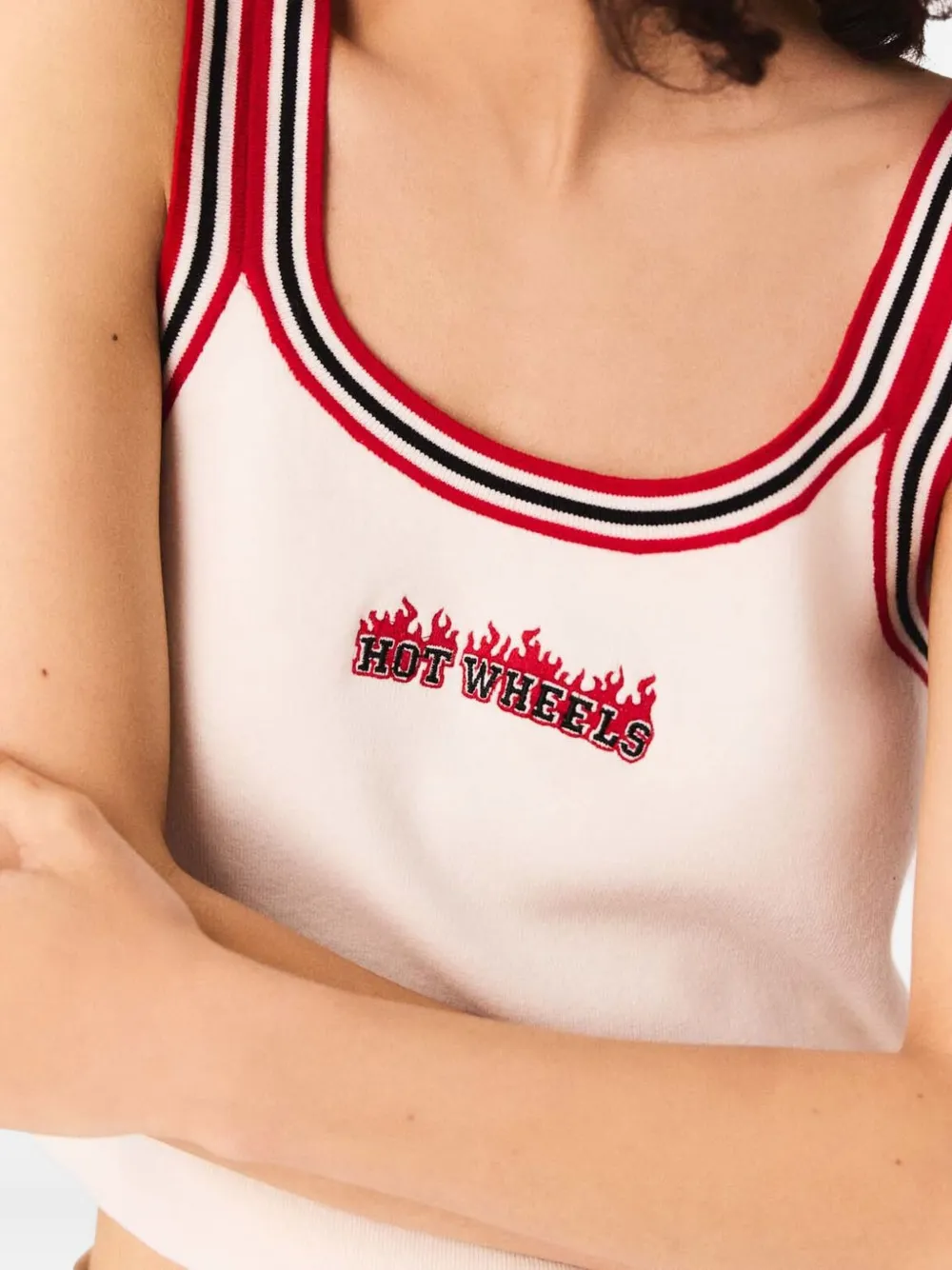 Maje Cropped top met vlammendetail Wit