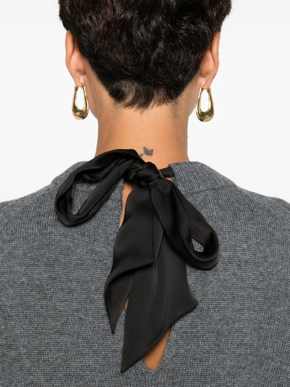 Maje Geplooide sweaterjurk Grijs