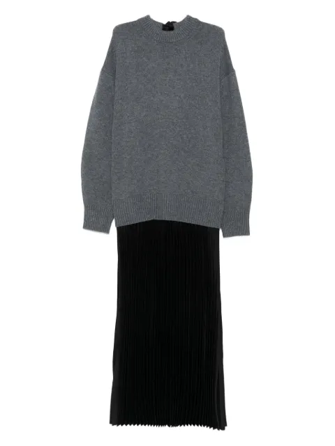 Maje vestido estilo suéter plisado