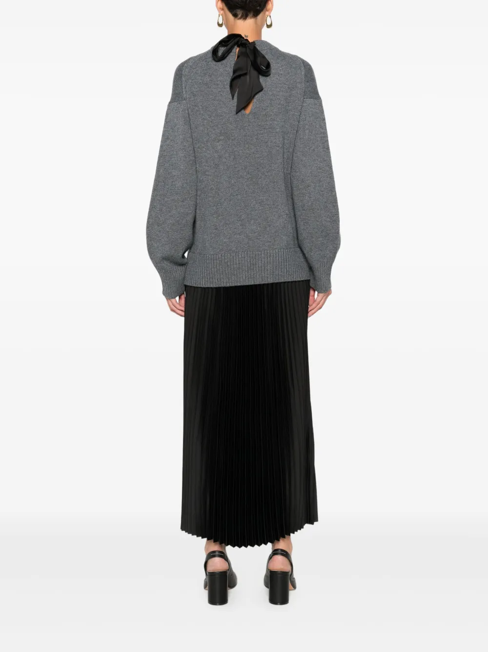 Maje Geplooide sweaterjurk Grijs