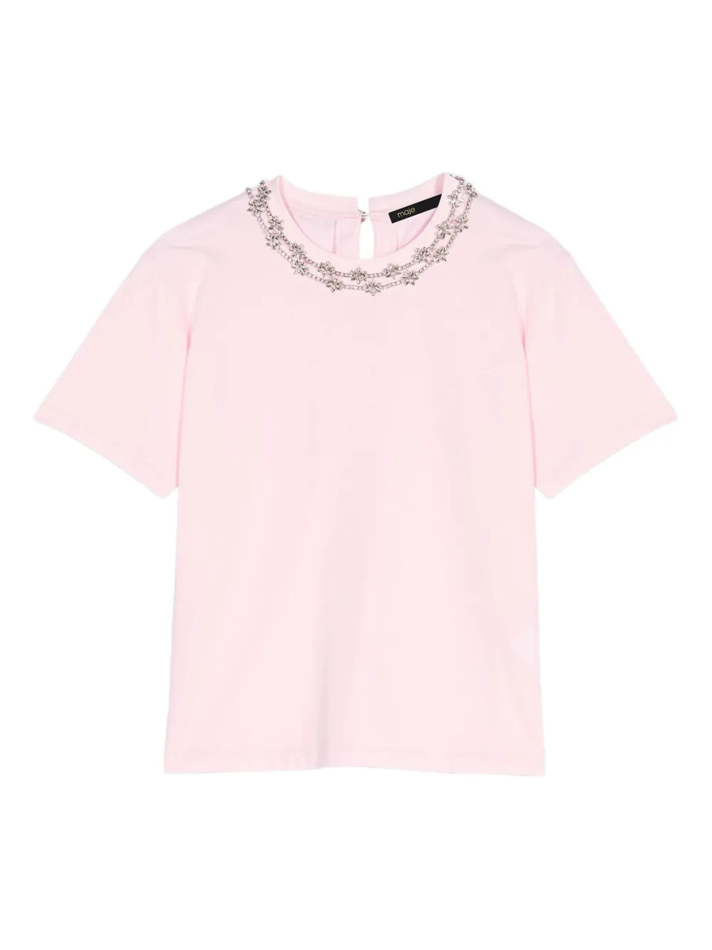 Maje short-sleeve jewel neck T-shirt | Pink | Image 1