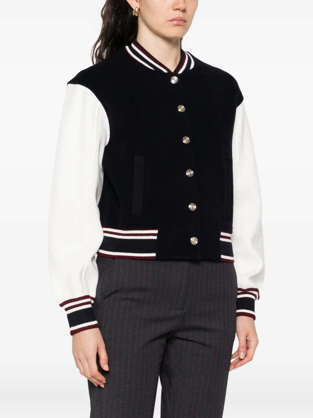 Maje Wollen bomberjack Blauw