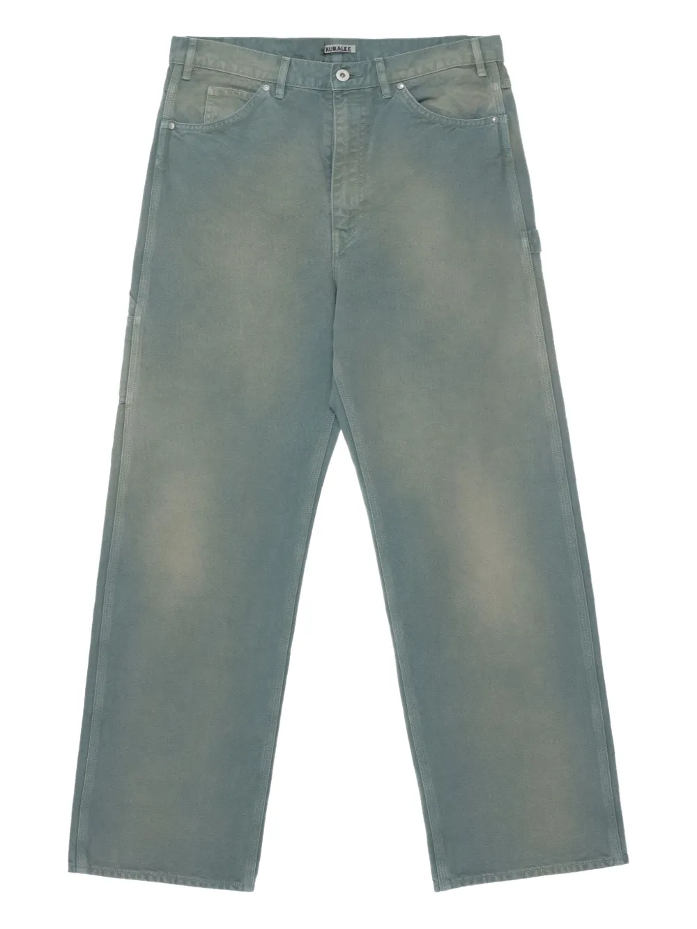 Auralee faded duck trousers | Green | Image 1