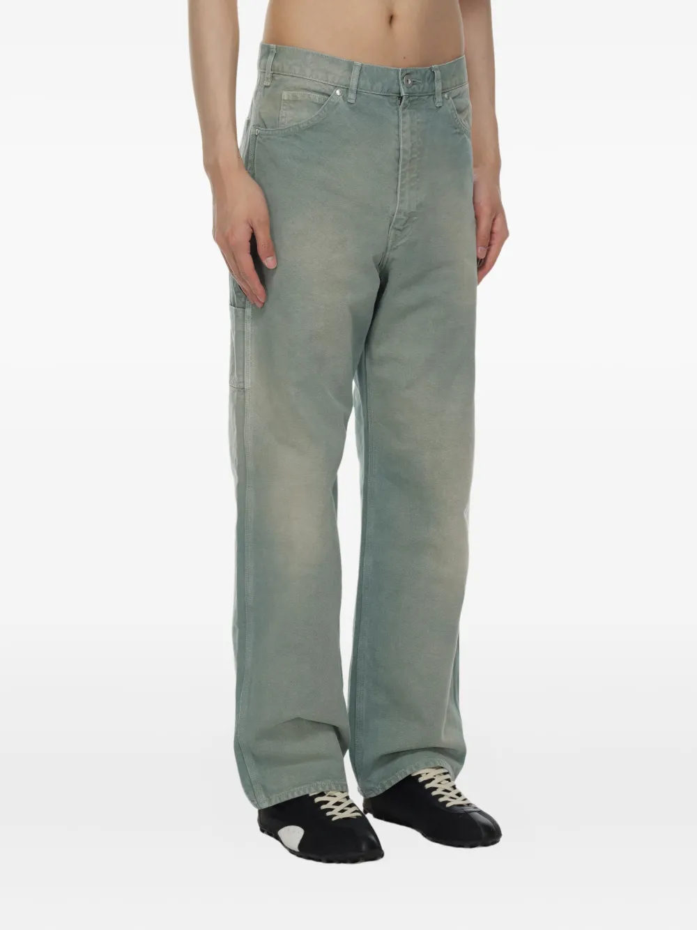 Auralee Faded Duck Trousers In Multi