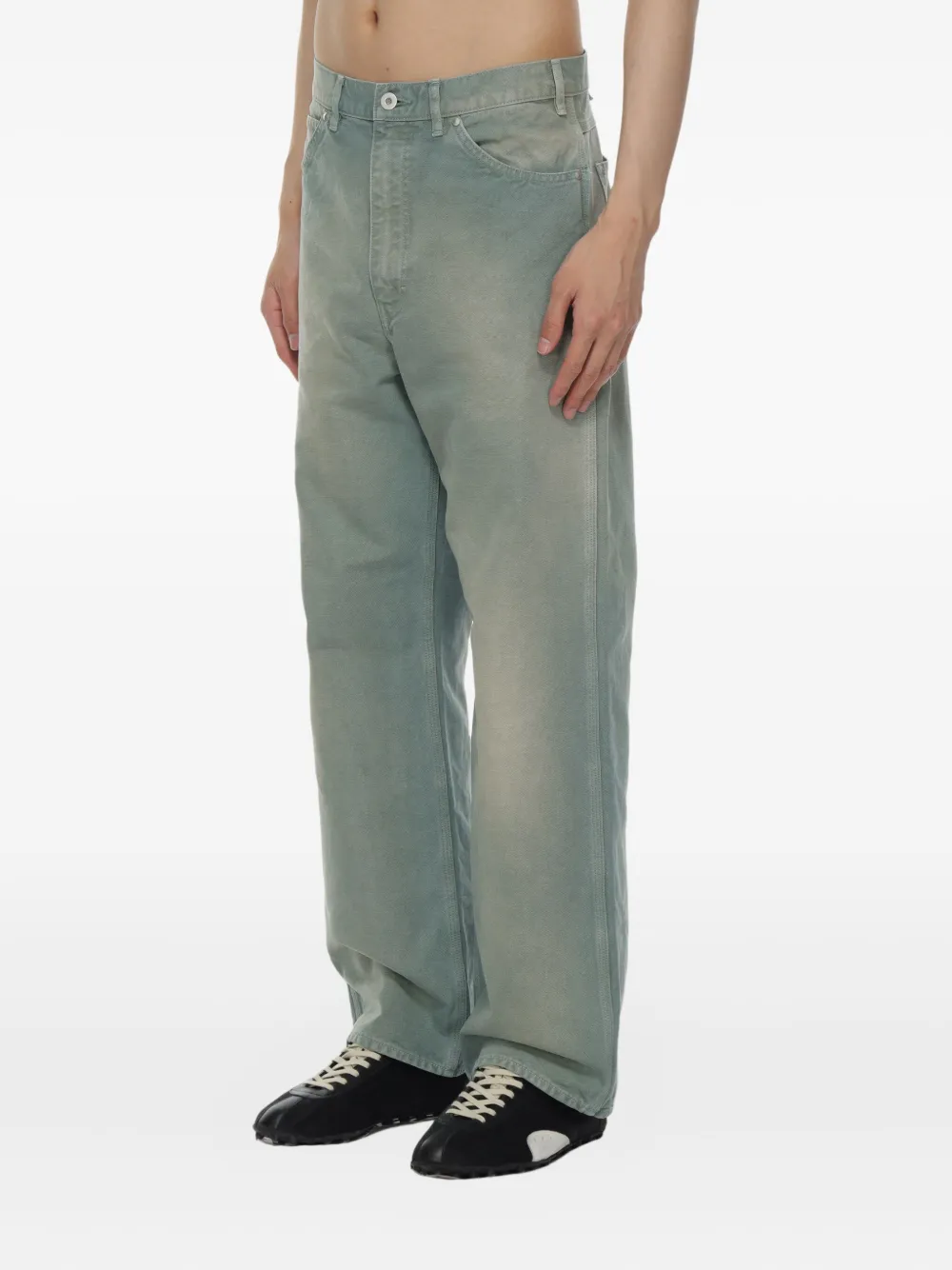 Auralee Faded Duck Trousers In Multi