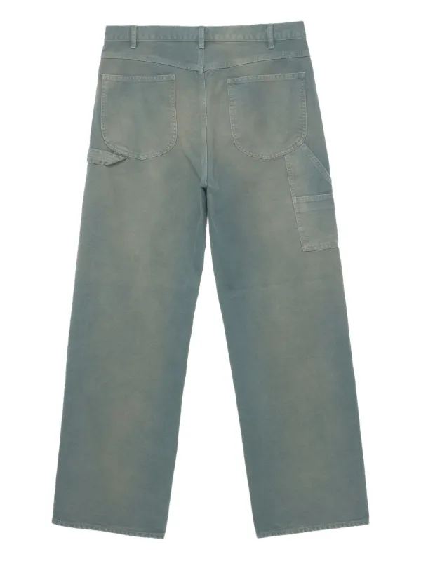 Auralee フェイデッド ダック パンツ | グリーン | FARFETCH JP