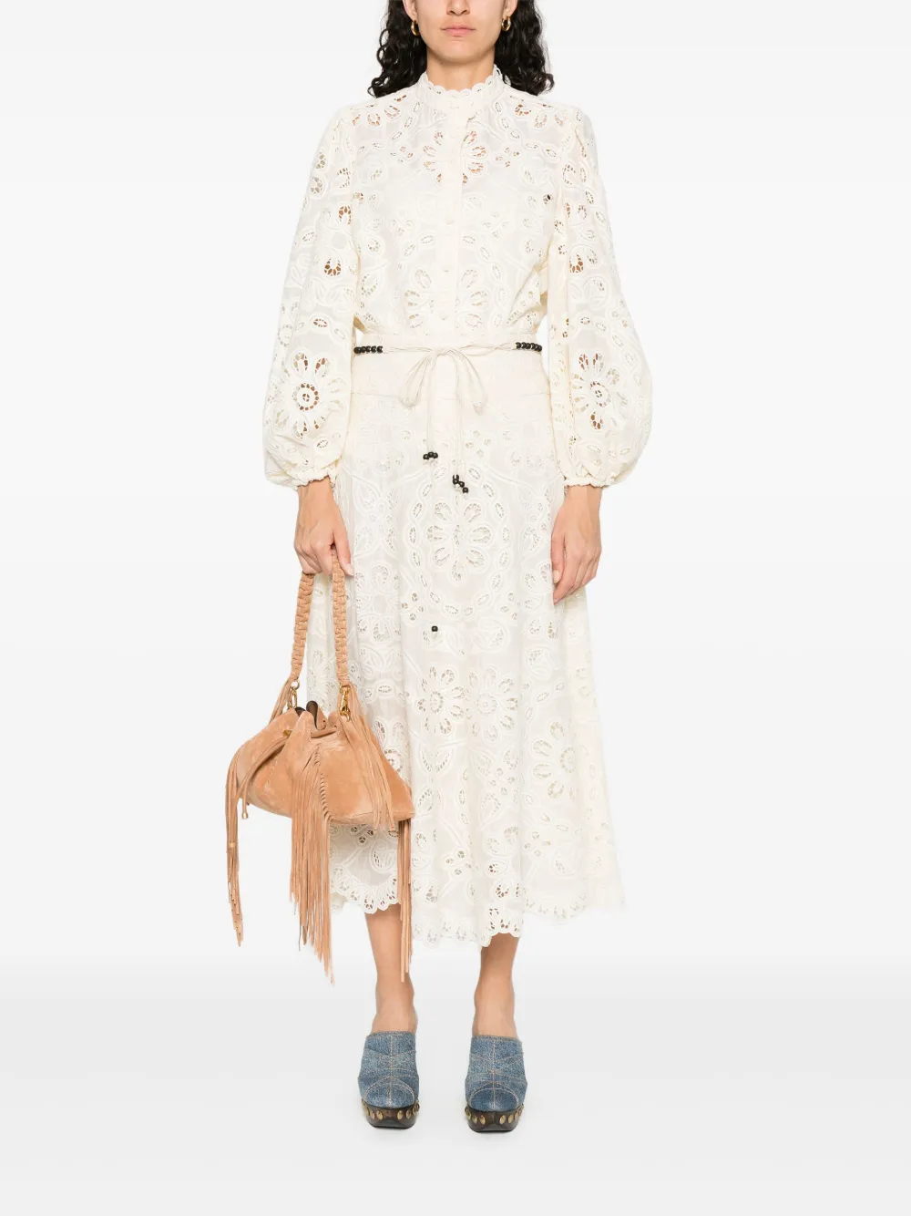 ZIMMERMANN Blouse met geborduurde bloemen - Beige