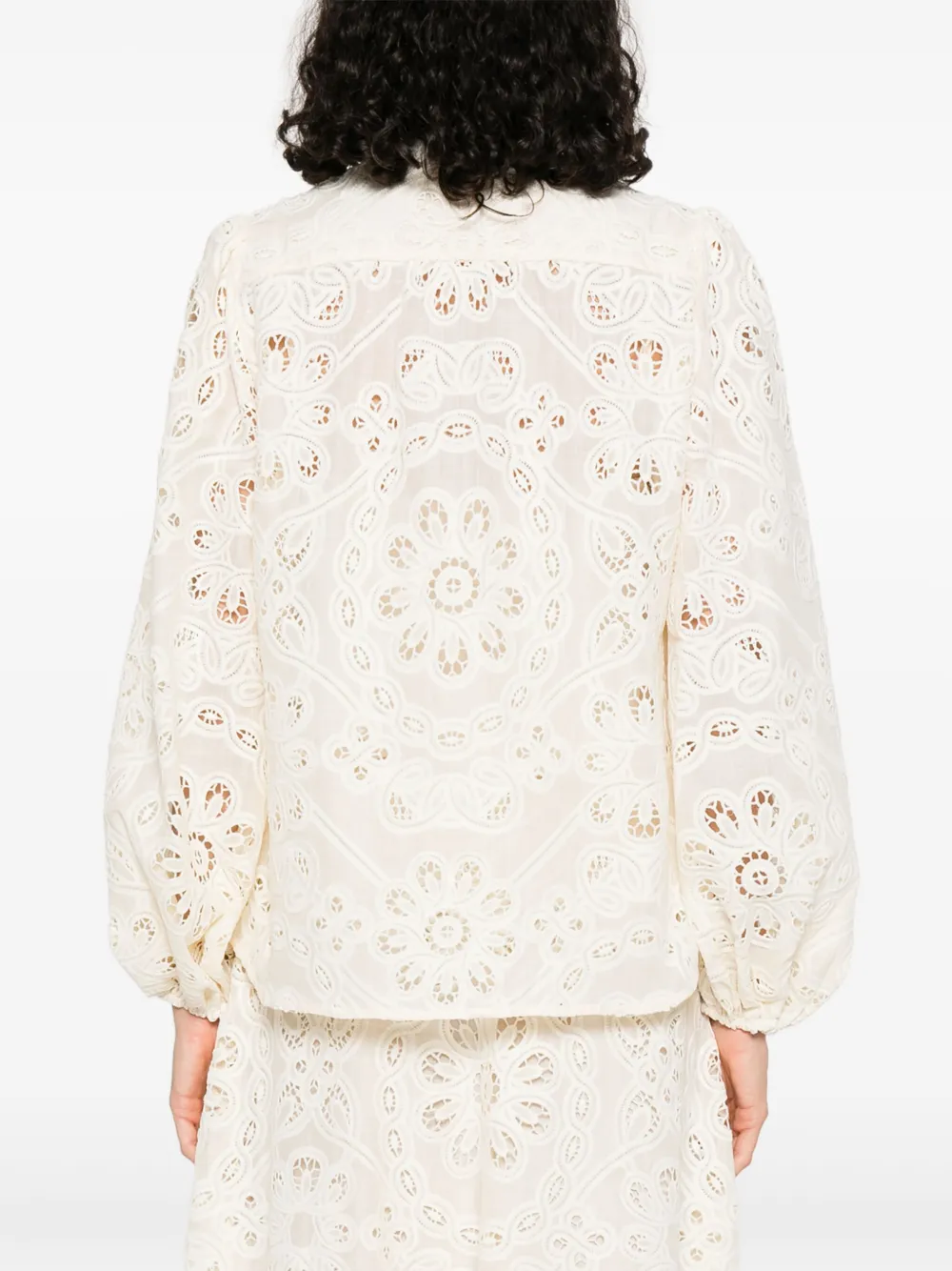 ZIMMERMANN Blouse met geborduurde bloemen Beige