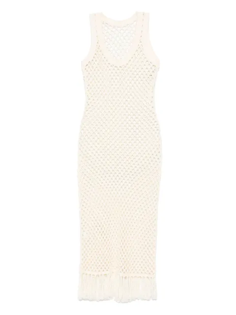 SIR. vestido de algodóntejido de canalé con pliegues en la falda