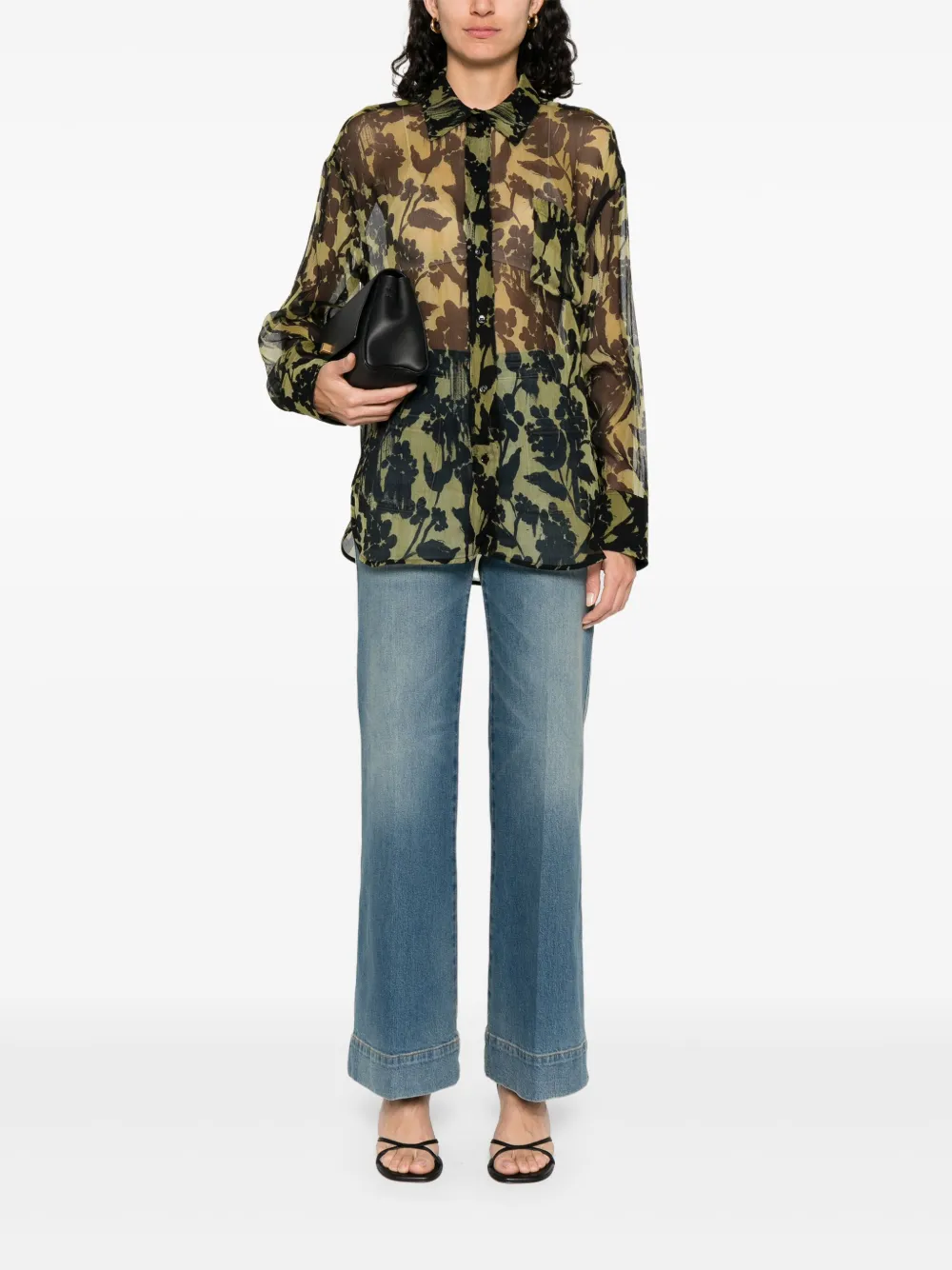 Victoria Beckham Jeans met logopatch - Blauw