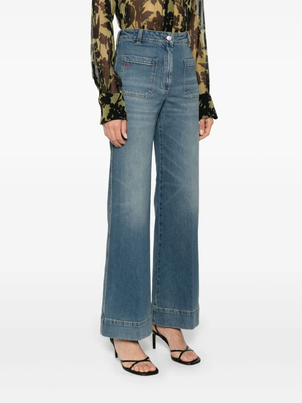 VICTORIA BECKHAM LOGO-PATCH JEANS