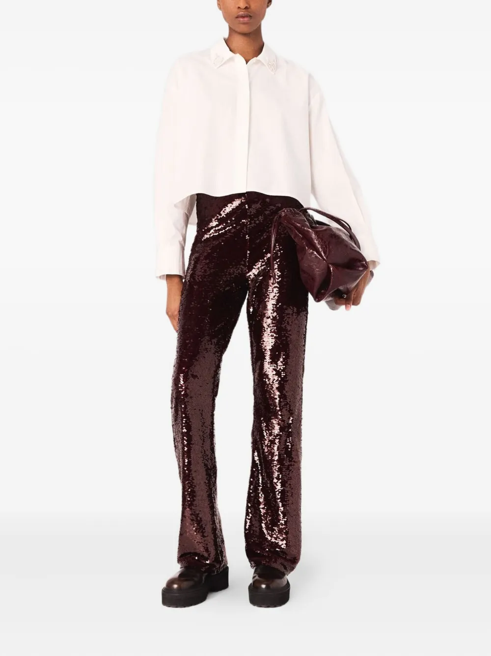 Maje Blouse met juwelen detail - Wit