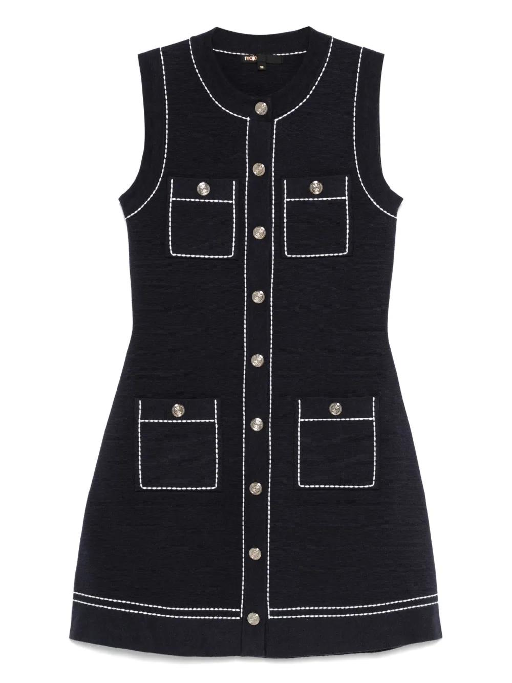 Maje Mini-jurk met contrasterende stiksels Blauw