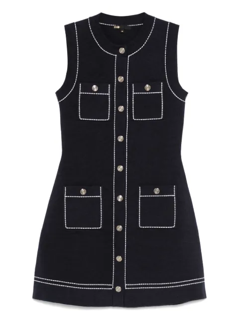 Maje contrast-stitch mini dress