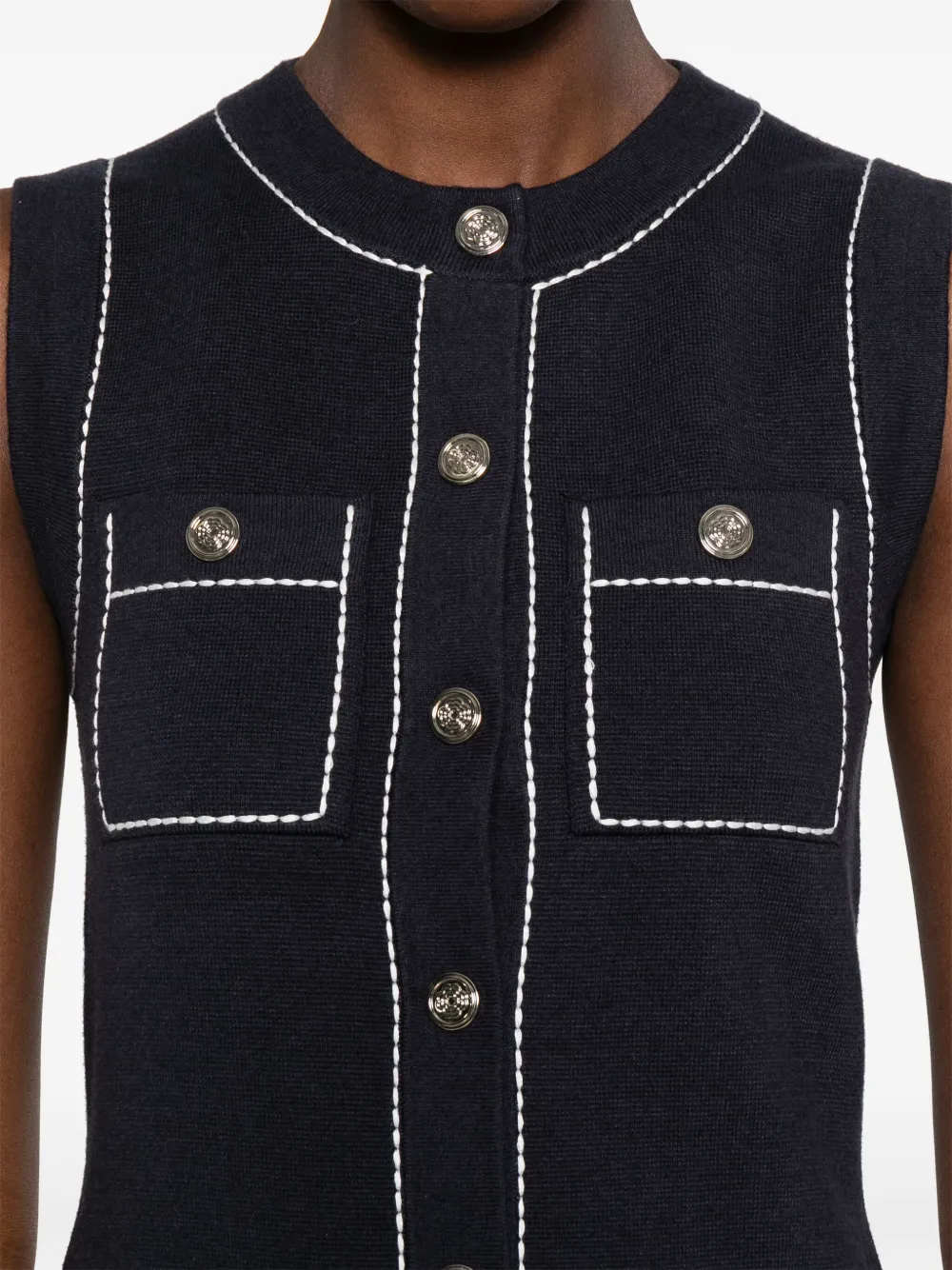 Maje Mini-jurk met contrasterende stiksels Blauw