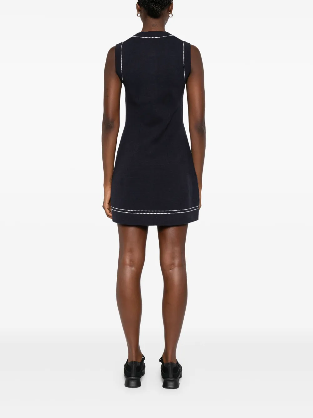 Maje Mini-jurk met contrasterende stiksels Blauw
