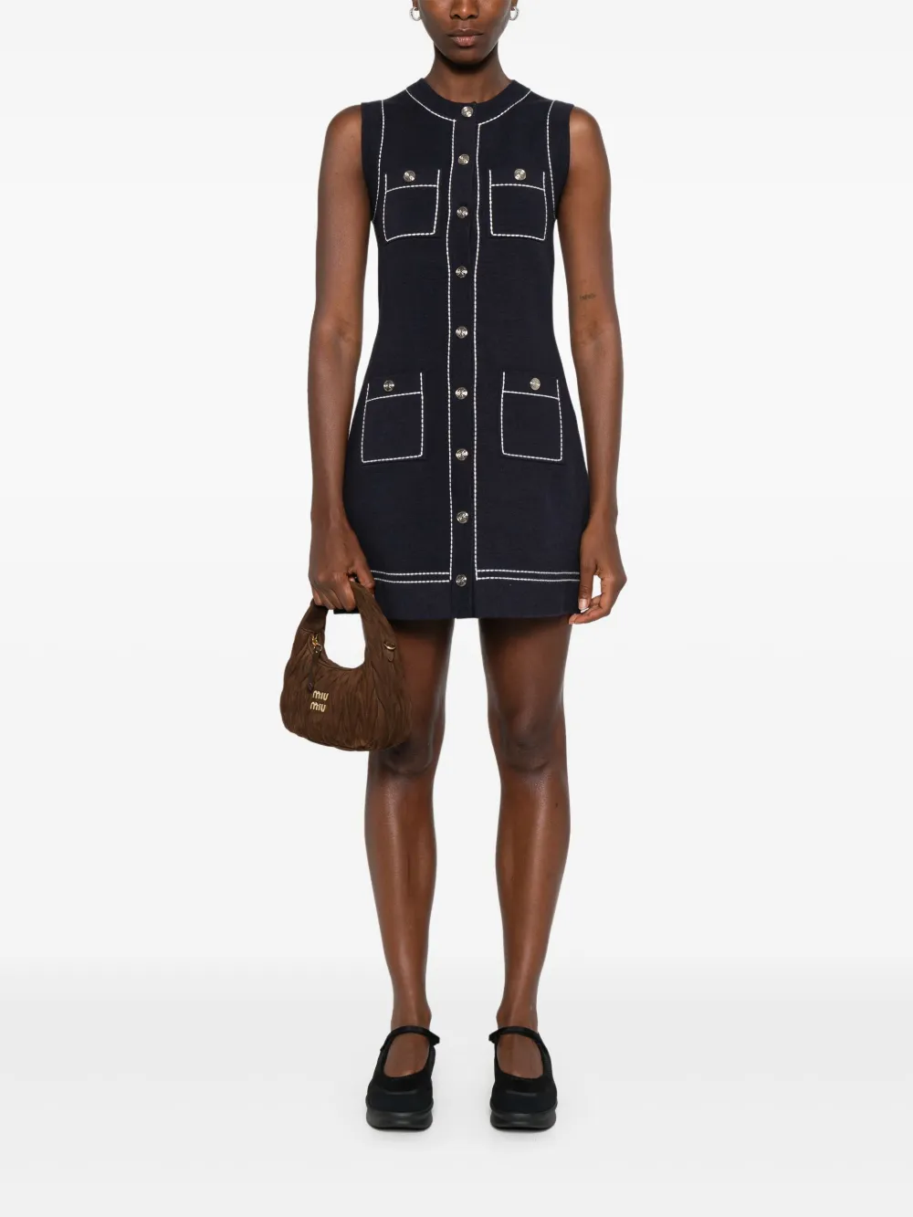 Maje contrast-stitch mini dress | Day Dresses | Image 2
