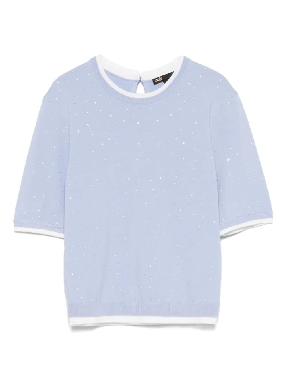 Maje T-shirt verfraaid met stras Blauw