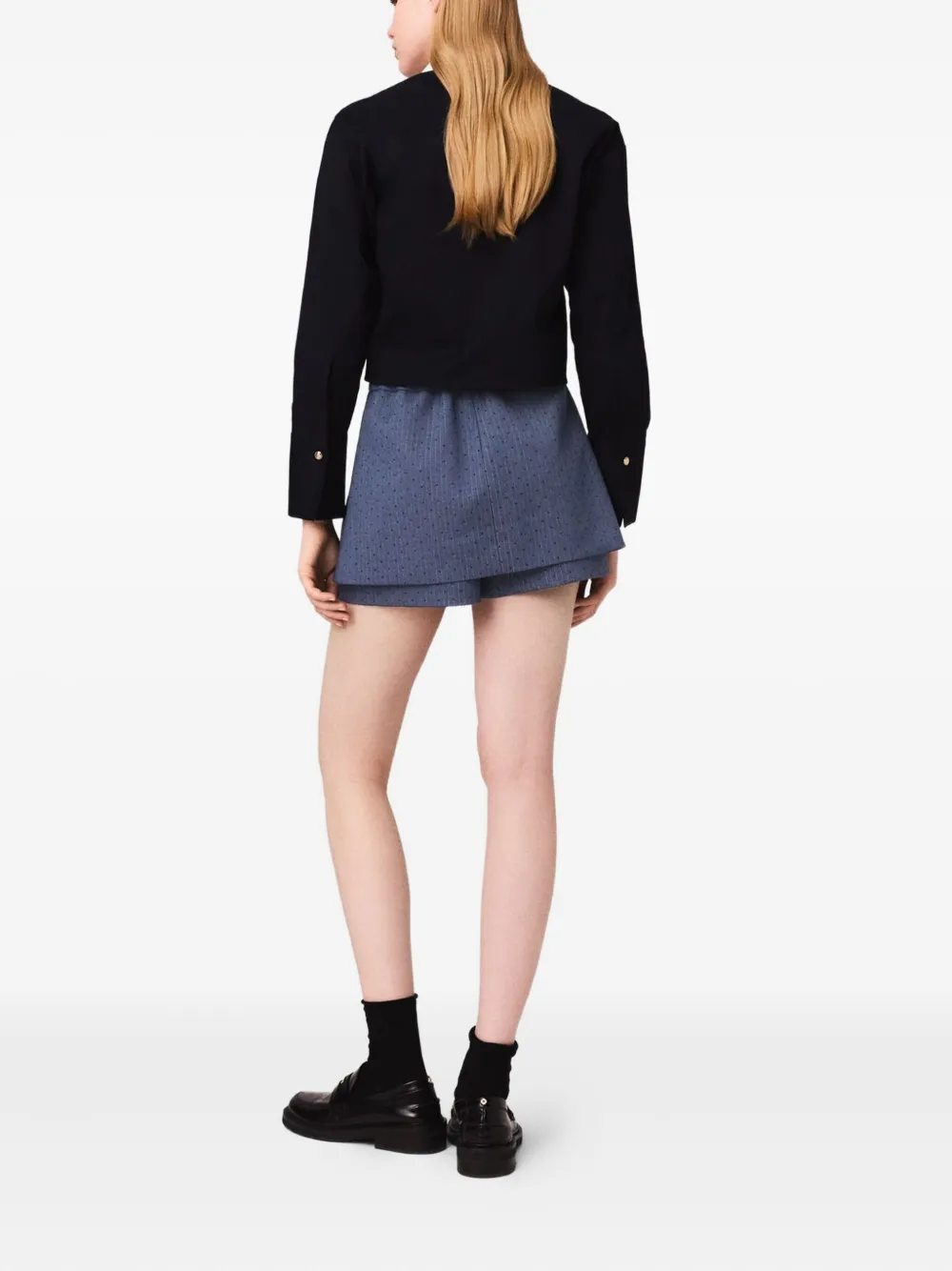 Maje Shorts met krijtstreep Blauw