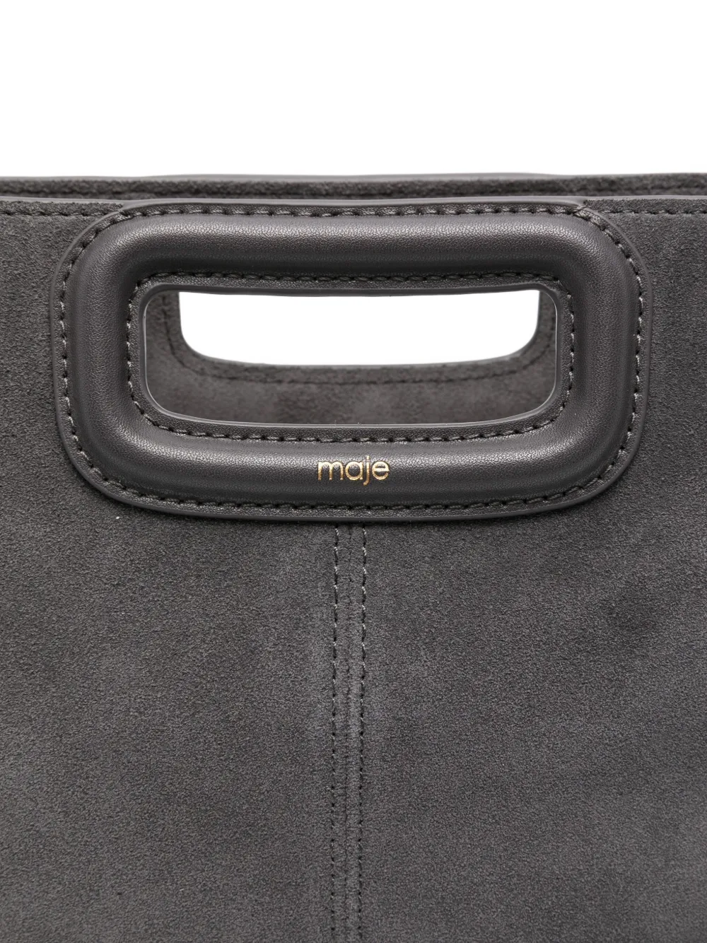 Maje M suède crossbodytas met franje Grijs