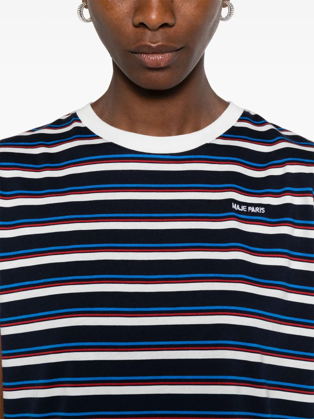 Maje Gestreept T-shirt Blauw